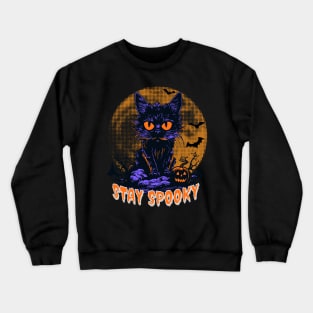 Stay Spooky Halloween Cat Crewneck Sweatshirt